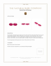 0.86 Ct.Tw.Total Carat Weight Ruby Pair from Burma (Myanmar) Appraisal