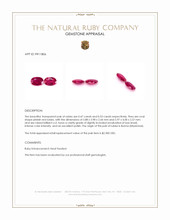1.00 Ct.Tw.Total Carat Weight Pinkish Red Ruby Pair from Burma (Myanmar) Appraisal