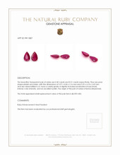 0.91 Ct.Tw.Total Carat Weight Ruby Pair from Burma (Myanmar) Appraisal