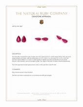 0.91 Ct.Tw.Total Carat Weight Pinkish Red Ruby Pair from Burma (Myanmar) Appraisal