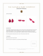 0.89 Ct.Tw.Total Carat Weight Pinkish Red Ruby Pair from Burma (Myanmar) Appraisal