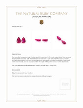 0.81 Ct.Tw.Total Carat Weight Ruby Pair from Burma (Myanmar) Appraisal