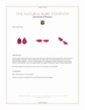 0.96 Ct.Tw.Total Carat Weight Pinkish Red Ruby Pair from Burma (Myanmar) Appraisal