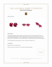 0.51 Ct.Tw.Total Carat Weight Pinkish Red Ruby Pair from Mozambique Appraisal