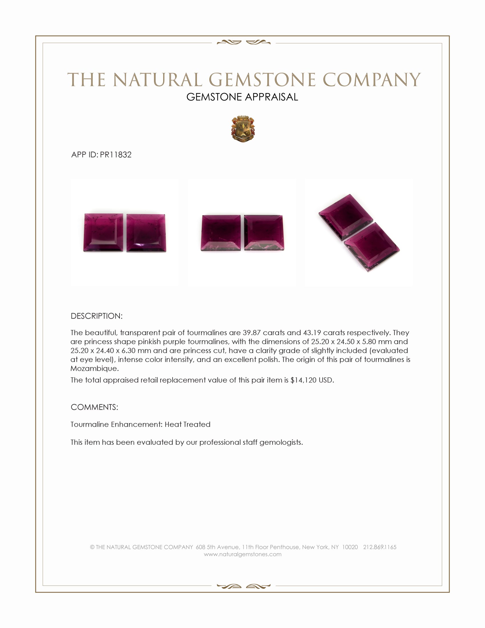 83.06 Ct.Tw. Tourmaline Pair from Mozambique