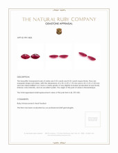 0.68&nbsp;Ct.Tw.Total Carat Weight Ruby Pair from Mozambique Appraisal