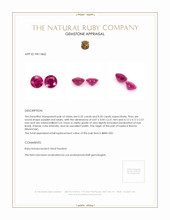 0.68 Ct.Tw.Total Carat Weight Purplish Red Ruby Pair from Burma (Myanmar) Appraisal