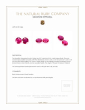 0.78 Ct.Tw.Total Carat Weight Ruby Pair from Thailand Appraisal