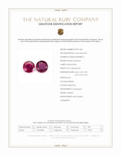 0.80 Ct.Tw.Total Carat Weight Purplish Red Ruby Pair from Thailand Scan Report