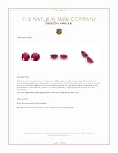 0.66 Ct.Tw.Total Carat Weight Purplish Red Ruby Pair from Burma (Myanmar) Appraisal