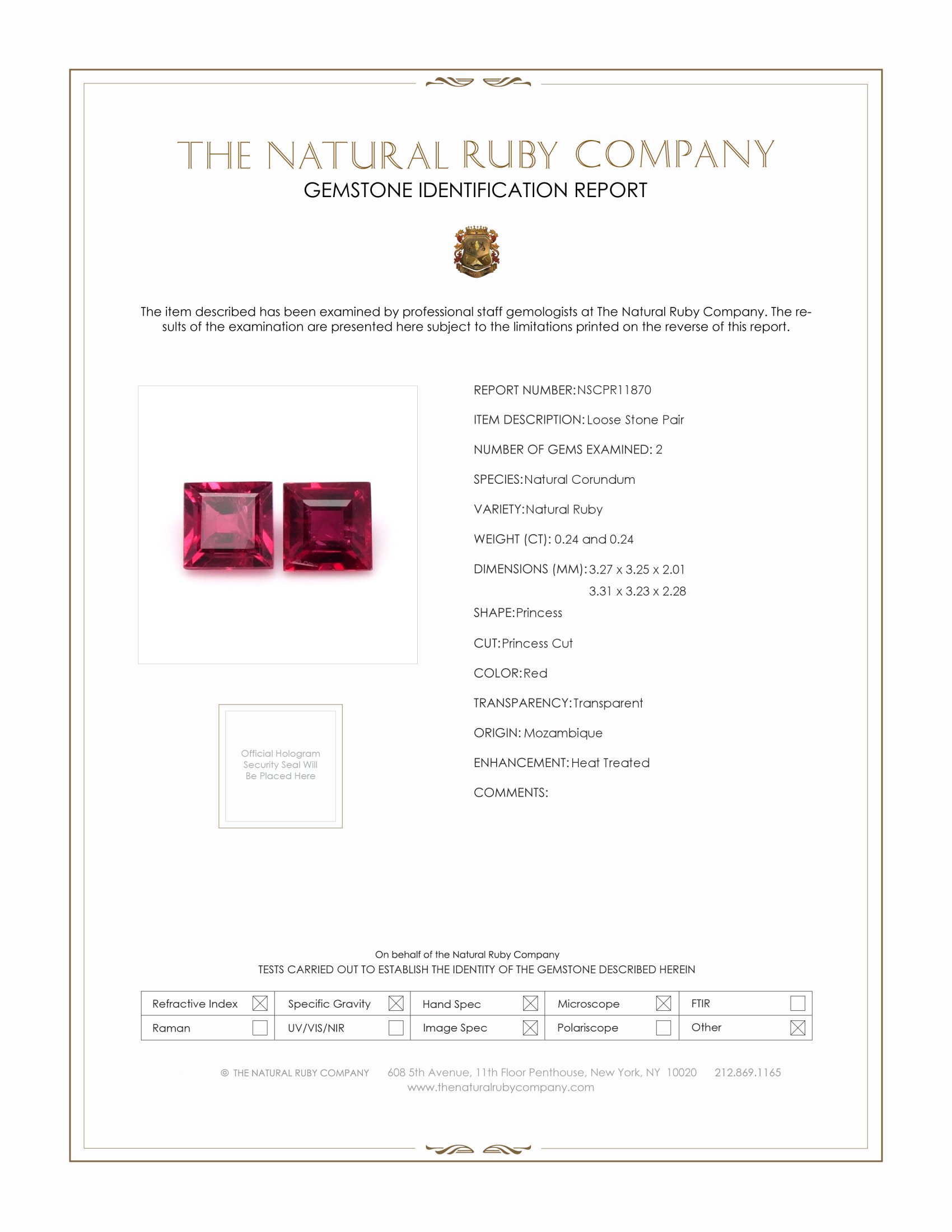 0.48 Ct.Tw. Ruby Pair from Mozambique
