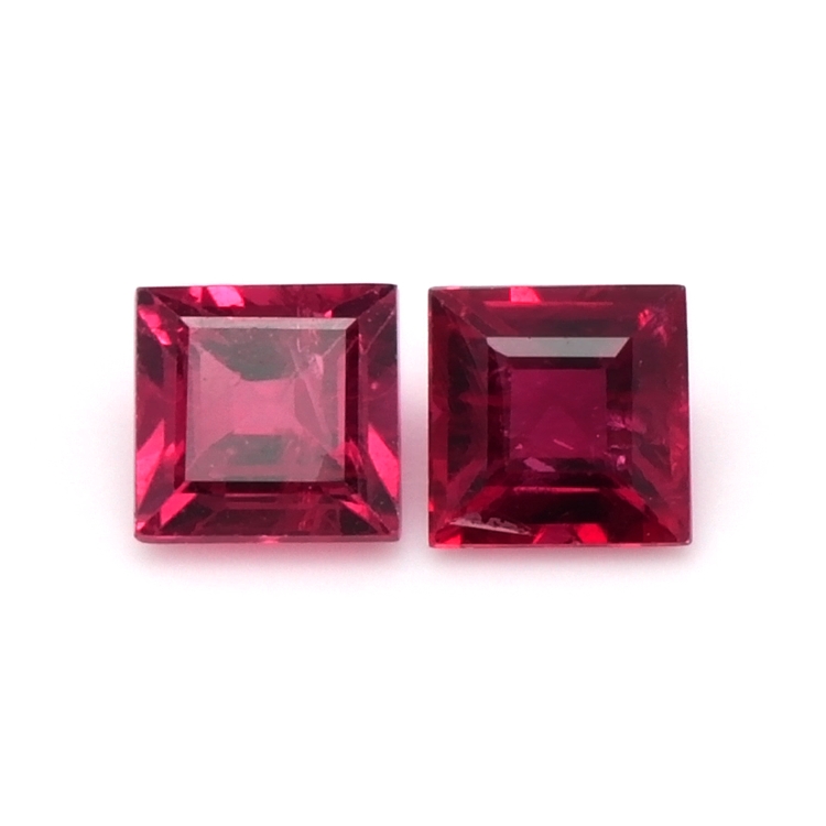 Ruby Pair - Princess 0.48 Ct. - #PR11870 | The Natural Ruby Company