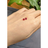 0.56 Ct.Tw.Total Carat Weight Ruby Pair from Mozambique Life Style