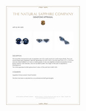 0.46 Ct.Tw.Total Carat Weight Blue Sapphire Pair from Madagascar Appraisal