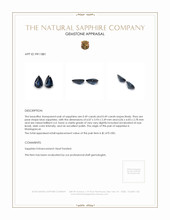0.98 Ct.Tw.Total Carat Weight Greenish Blue Sapphire Pair from Madagascar Appraisal
