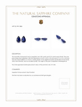 1.01 Ct.Tw.Total Carat Weight Blue Sapphire Pair from Madagascar Appraisal