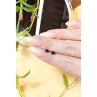 0.97&nbsp;Ct.Tw.Total Carat Weight Blue Sapphire Pair from Madagascar Life Style