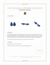 0.91 Ct.Tw.Total Carat Weight Blue Sapphire Pair from Madagascar Appraisal