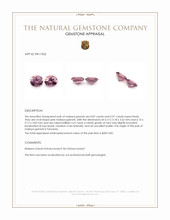 1.78 Ct.Tw.Total Carat Weight Pink Malaya Garnet Pair from Tanzania Appraisal