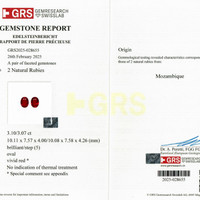 6.17&nbsp;Ct.Tw.Total Carat Weight Ruby Pair from Mozambique Scan Report