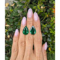 14.07 Ct.Tw.Total Carat Weight Emerald Pair from Zambia Life Style