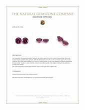 1.76 Ct.Tw.Total Carat Weight Garnet Pair from Ceylon (Sri Lanka) Appraisal