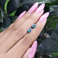 2.07 Ct.Tw.Total Carat Weight Greenish Blue Sapphire Pair from Madagascar Life Style