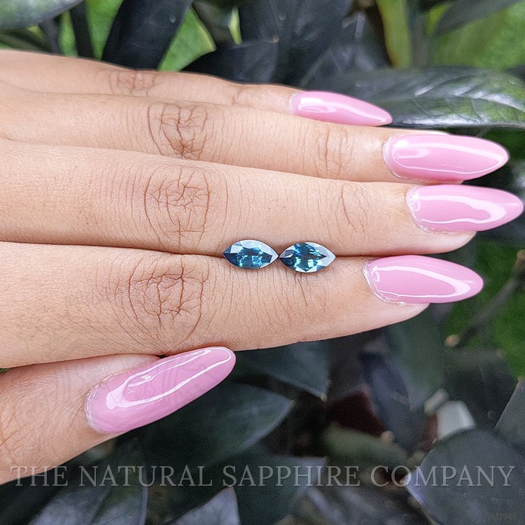 2.07 Ct.Tw. Greenish Blue Sapphire Pair from Madagascar