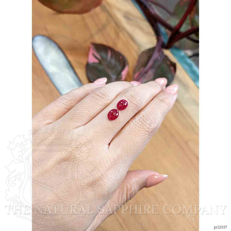 3.32 Ct.Tw. Cabochon Ruby Pair from Mozambique