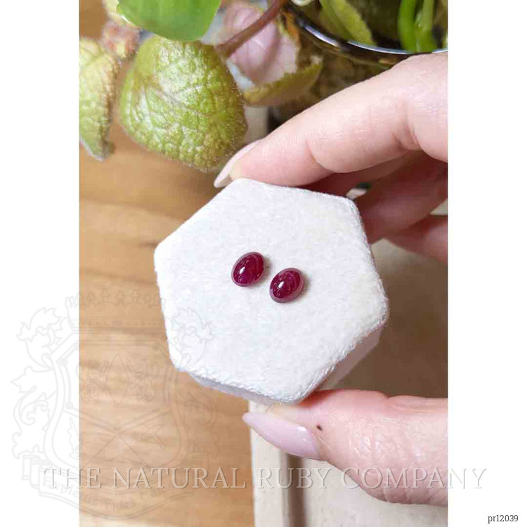 3.74 Ct.Tw. Cabochon Ruby Pair from Mozambique