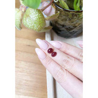 3.74&nbsp;Ct.Tw.Total Carat Weight Cabochon Ruby Pair from Mozambique Life Style