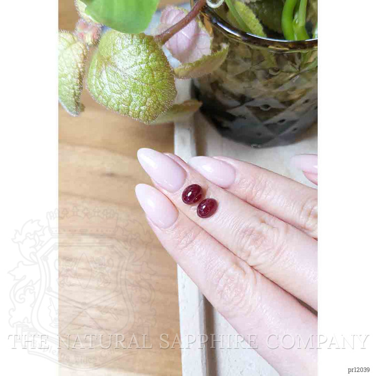 3.74 Ct.Tw. Cabochon Ruby Pair from Mozambique