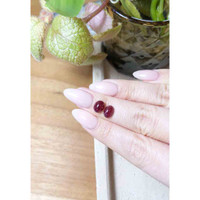 3.74 Ct.Tw.Total Carat Weight Cabochon Ruby Pair from Mozambique Life Style