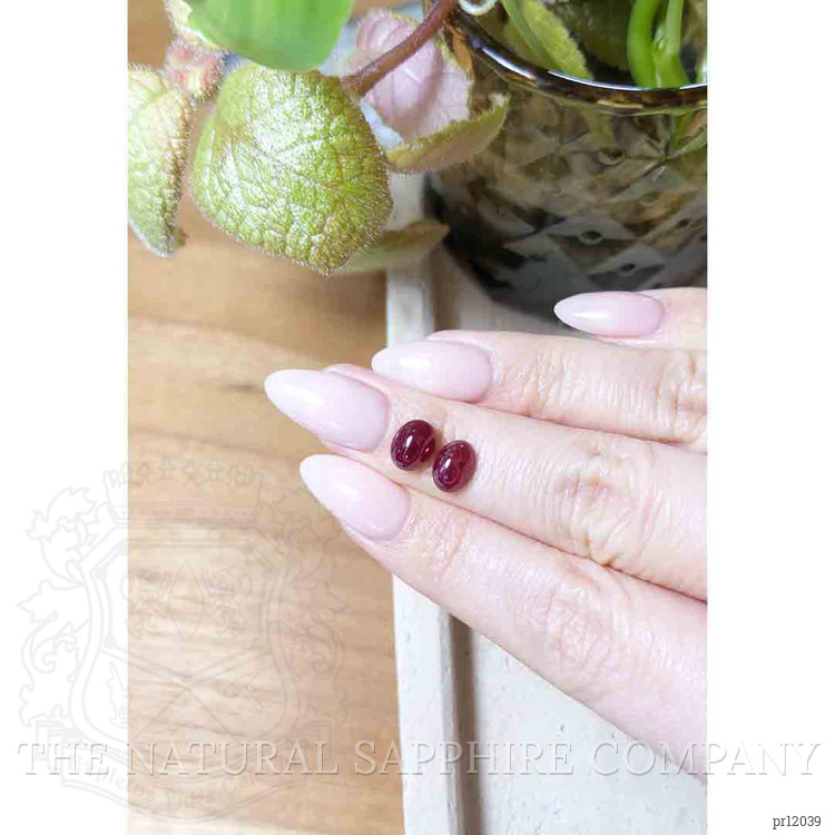 3.74 Ct.Tw. Cabochon Ruby Pair from Mozambique