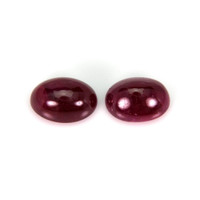 4.44 Ct.Tw.Total Carat Weight Cabochon Ruby Pair from Mozambique Video