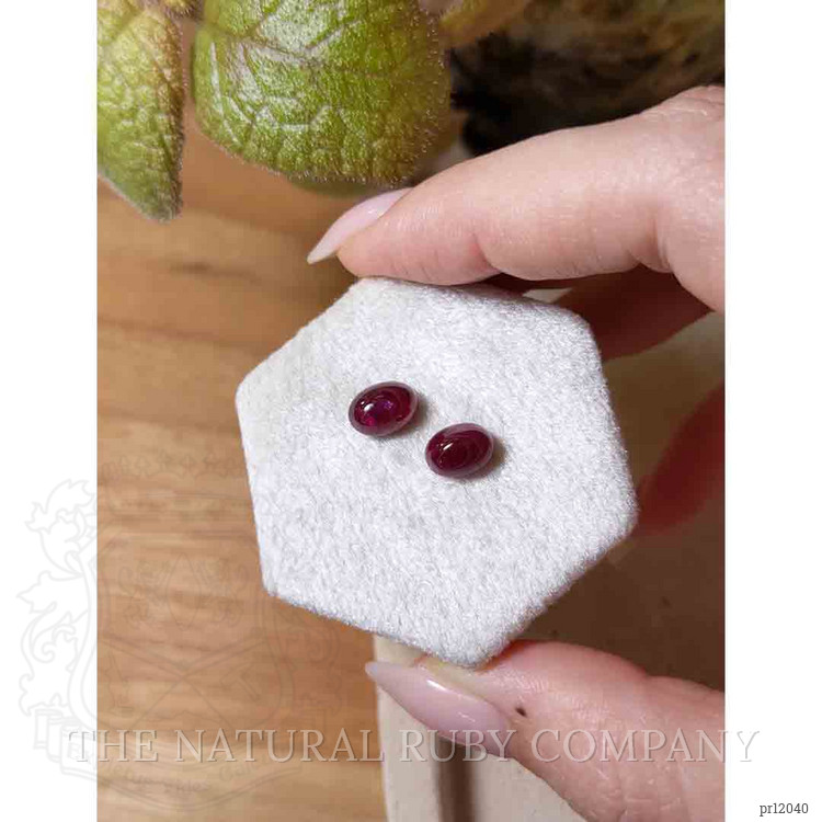 4.44 Ct.Tw. Cabochon Ruby Pair from Mozambique