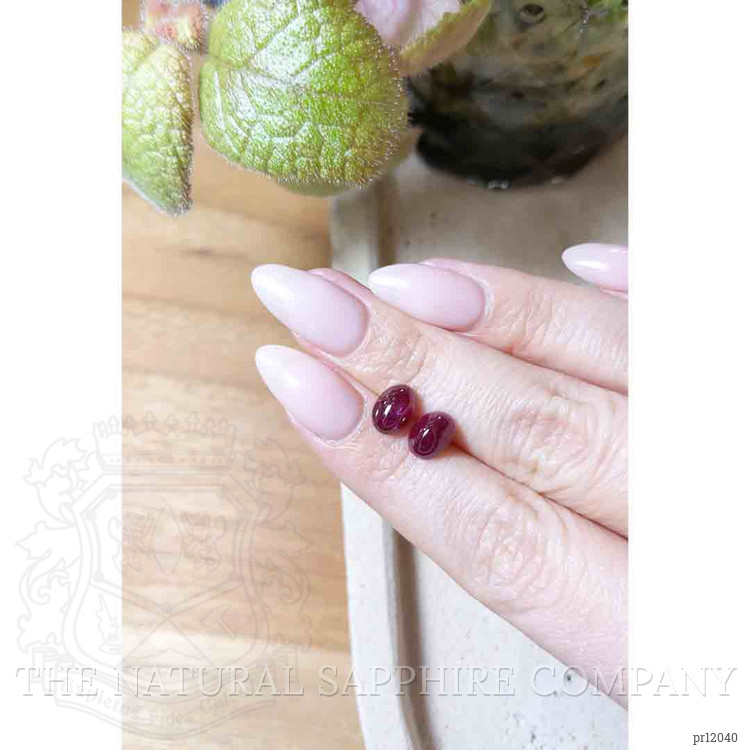 4.44 Ct.Tw. Cabochon Ruby Pair from Mozambique