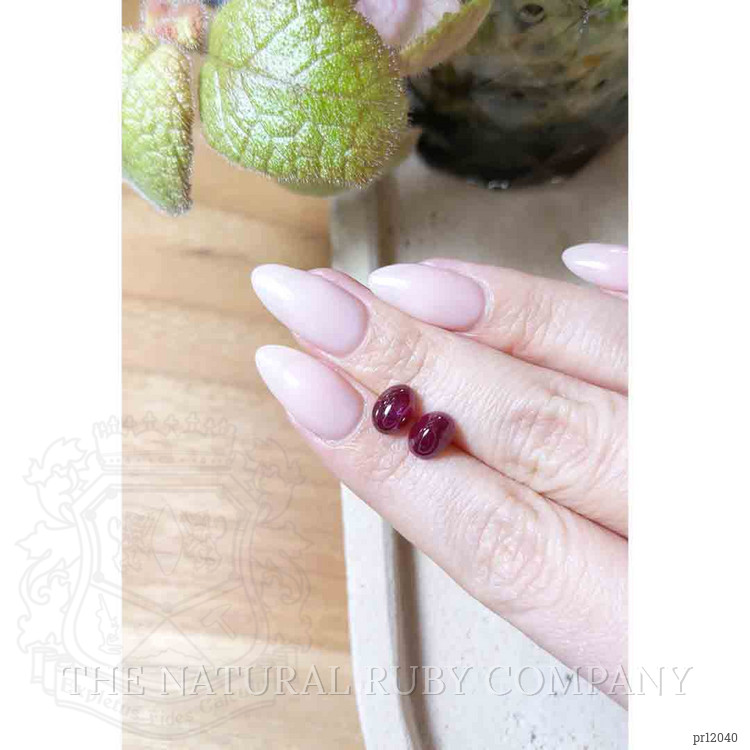 4.44 Ct.Tw. Cabochon Ruby Pair from Mozambique