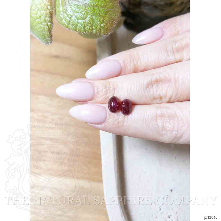 4.44 Ct.Tw. Cabochon Ruby Pair from Mozambique
