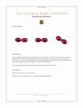 4.57 Ct.Tw.Total Carat Weight Cabochon Ruby Pair from Mozambique Appraisal