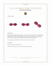 3.76 Ct.Tw.Total Carat Weight Cabochon Ruby Pair from Mozambique Appraisal