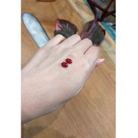 3.76 Ct.Tw.Total Carat Weight Cabochon Ruby Pair from Mozambique Life Style