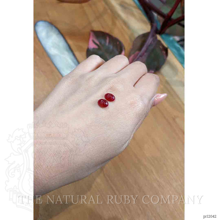 3.76 Ct.Tw. Cabochon Ruby Pair from Mozambique