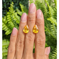 10.06&nbsp;Ct.Tw.Total Carat Weight Yellow Sapphire Pair from Ceylon (Sri Lanka) Life Style