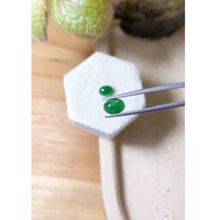 3.22 Ct.Tw.Total Carat Weight Cabochon Emerald Pair from Zambia Life Style