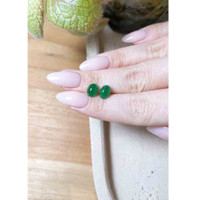 3.22 Ct.Tw.Total Carat Weight Cabochon Emerald Pair from Zambia Life Style