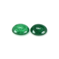 1.92&nbsp;Ct.Tw.Total Carat Weight Cabochon Emerald Pair from Zambia Video