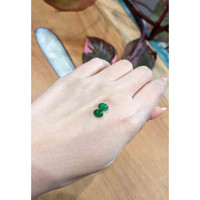 1.92&nbsp;Ct.Tw.Total Carat Weight Cabochon Emerald Pair from Zambia Life Style