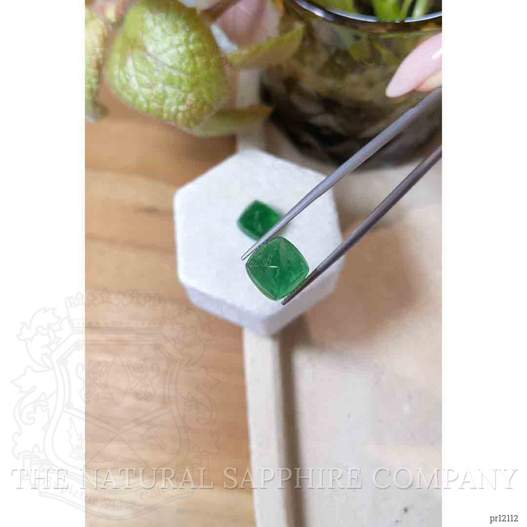 13.16 Ct.Tw. Cabochon Emerald Pair from Zambia