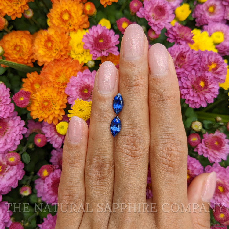 2.26 Ct.Tw. Blue Sapphire Pair from Madagascar